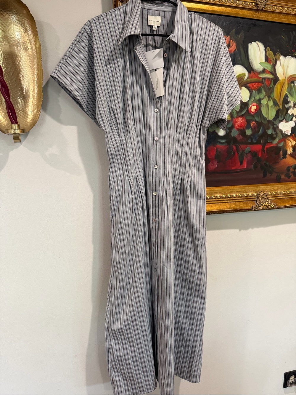 Adelyn Rae Blue and White Striped Midi Dress - Picture 3 of 4